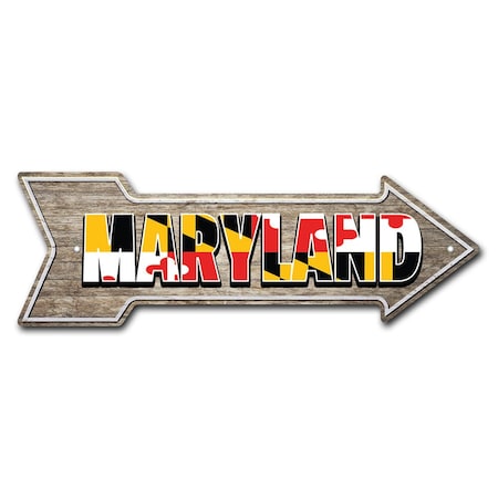 Signmission Maryland Arrow Sign Funny Home Decor 36in Wide P-ARROW12-999751